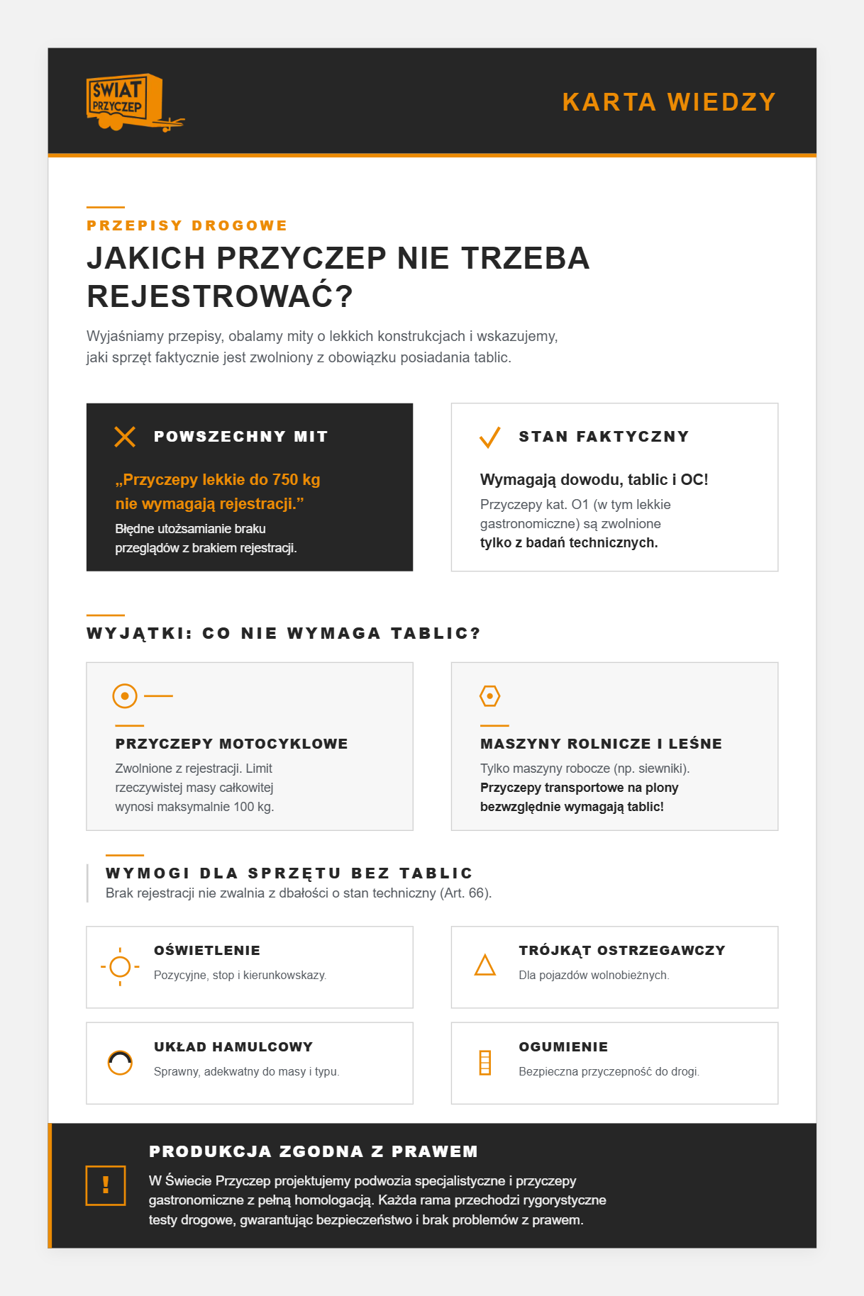 Jakich przyczep nie trzeba rejestrować według przepisów o ruchu drogowym