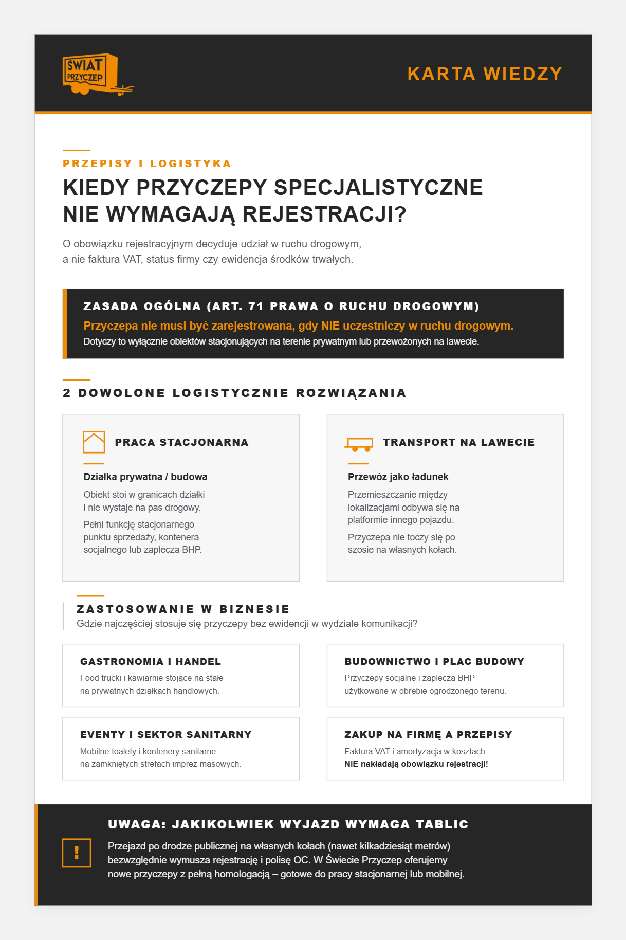 Kiedy przyczepy specjalistyczne nie wymagają rejestracji